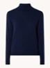 Fijngebreide trui van kasjmier met col - Donkerblauw