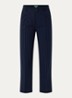 High waist cropped tapered fit pantalon met krijtstreep - Donkerblauw