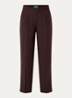 High waist cropped tapered fit pantalon met krijtstreep - Roodbruin