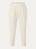 High waist cropped tapered fit pantalon van linnen - Zand