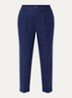 High waist cropped tapered fit pantalon van linnen - Donkerblauw