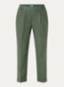 High waist cropped tapered fit pantalon van linnen - Groen