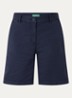 High waist regular fit korte broek met steekzakken - Donkerblauw