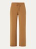High waist straight fit broek in kasjmier wolblend - Camel