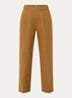 High waist straight fit chino van linnen met steekzakken - Camel