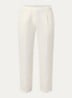 High waist straight fit chino van linnen met steekzakken - Creme
