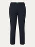 High waist tapered cropped pantalon met stretch  - Donkerblauw