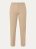 High waist tapered cropped pantalon met stretch  - Donkerbeige