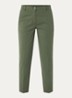 High waist tapered fit cropped chino met steekzakken - Groen