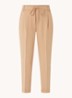 High waist tapered fit cropped pantalon met trekkoord - Camel