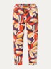 High waist tapered fit joggingbroek van linnen met print - Orange