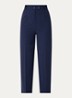 High waist tapered fit pantalon met steekzakken - Donkerblauw