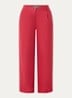 High waist wide fit chino van linnen met steekzakken - Rood