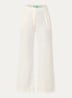 High waist wide fit chino van linnen met steekzakken - Creme