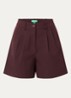 High waist wide fit korte broek met steekzakken - Aubergine