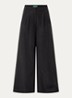 High waist wide fit pantalon met glanzende finish - Zwart