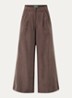 High waist wide fit pantalon met glanzende finish - Kastanjebruin