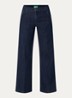 High waist wide fit pantalon met steekzakken - Staalblauw