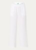 High waist wide fit pantalon van linnen - Gebroken wit