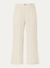 High waist wide fit pantalon van linnen - Creme