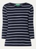 Longsleeve met streepprint - Donkerblauw
