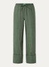 Low waist broek van linnen met steekzakken - Bronsgroen