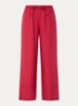 Low waist broek van linnen met steekzakken - Bordeauxrood