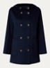 Mantel in wolblend met opgestikte zakken - Donkerblauw
