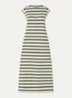 Maxi T-shirt jurk met streepprint - Groen