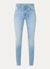 Mid waist skinny jeans met stretch - Lichtblauw