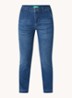 Mid waist slim fit jeans met verwassen afwerking - Indigo