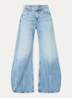 Mid waist wide fit jeans met steekzakken - Lichtblauw