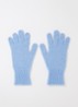 Fijngebreide handschoen van wol - Blauw