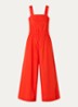 Straight fit jumpsuit met steekzakken - Koraalrood