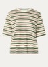 T-shirt in linnenblend met print - Creme