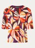 T-shirt in linnenblend met print - Orange