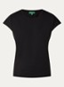 T-shirt met ronde hals en split - Zwart
