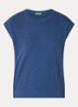 Top in linnenblend met ronde hals - Jeans