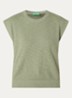 Top in linnenblend met ronde hals - Lichtgroen