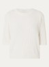 Top in wolblend met ronde hals - Creme