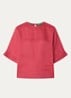 Tuniek met ronde hals - Kersenrood