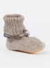 Cozy babyslofjes van wol in giftbox - Donkerbeige