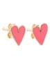 Mini Heart oorknopjes verguld - Roze