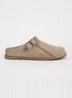 Narrow Fit Lutry muiltje van suède met details van nubuck - Taupe