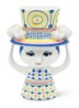 Dame met hoed kandelaar 20.5 cm  - Blauw