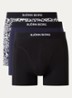 Boxershorts met logoband in 3-pack - Donkerblauw