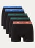 Boxershorts met logoband in 5-pack - Zwart