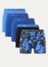 Boxershorts met logoband in 5-pack - Donkerblauw