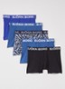 Cotton Stretch boxershorts met logoband in 3-pack - Blauw
