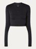 Cropped trainings longsleeve met logo - Zwart